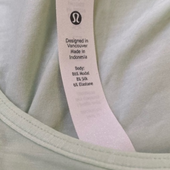 LULULEMON In Pistachio Green Shoulder YOGA tank NWT, Size 6 - Picture 9 of 11